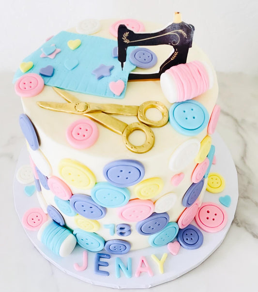 Sewing Themed Birthday Cake