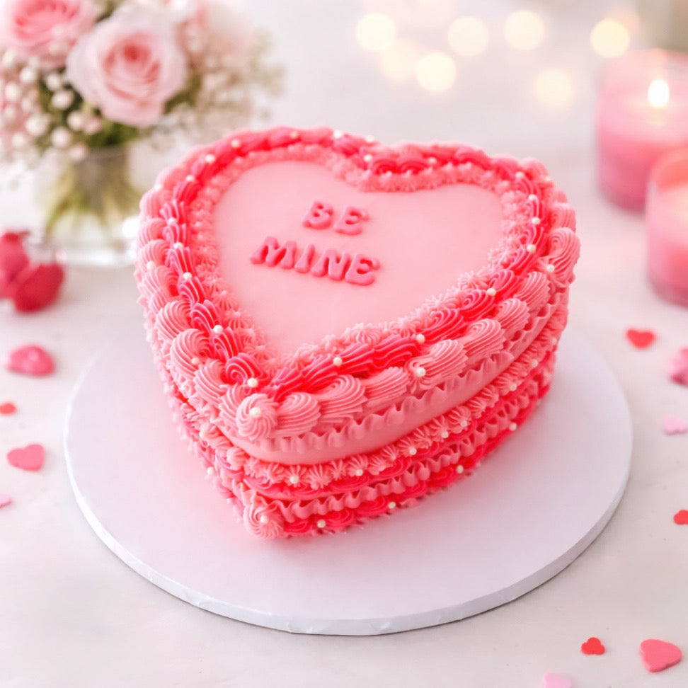 Be Mine Heart- Shaped Valentine Cake 💘