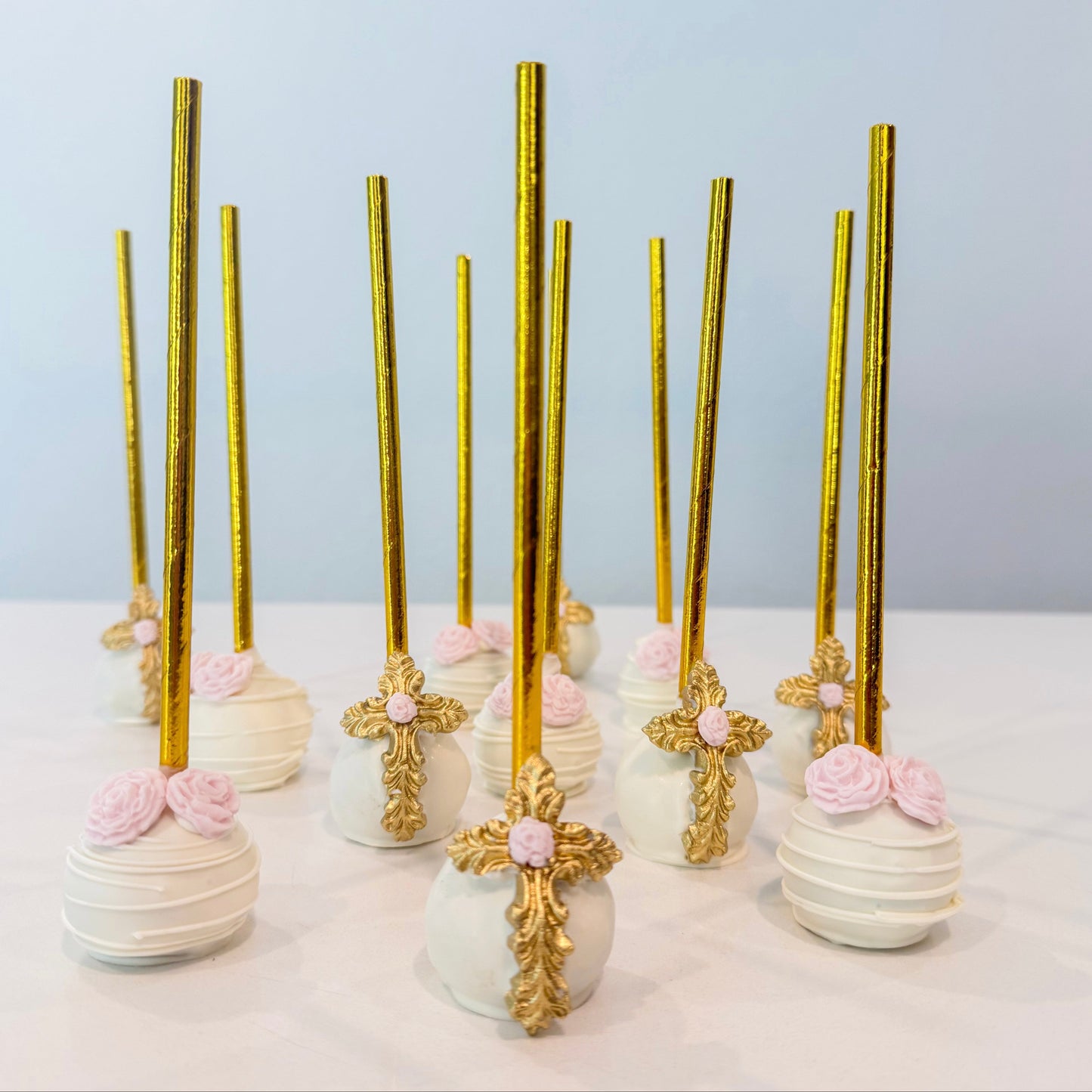 Baptism Cake Pops | Custom Baby Baptism Party Treats & Dessert Favors