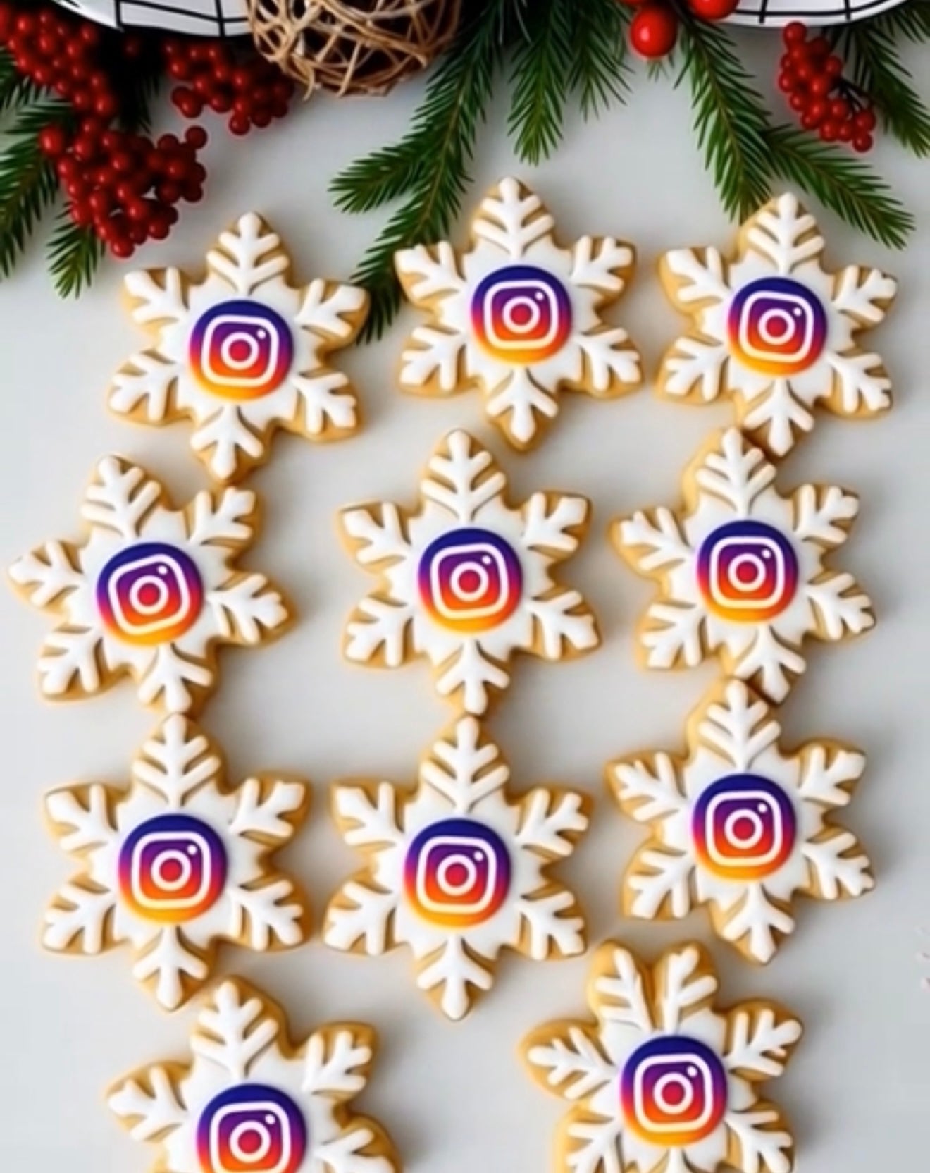 Custom Snowflake Logo Sugar Cookies | Personalized Holiday Cookies ❄️