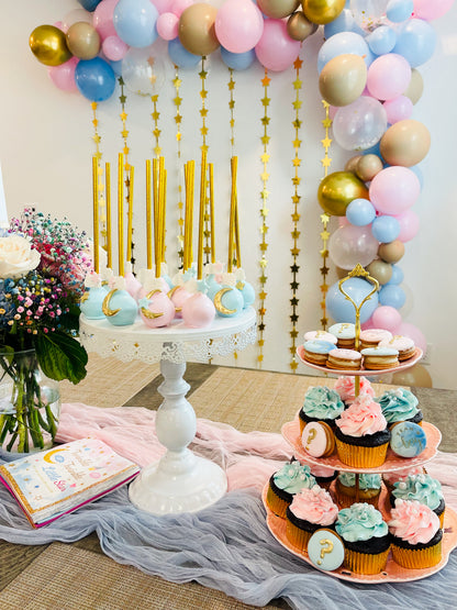 Twinkle Twinkle Little Star cake pops for a baby shower with custom pink and blue designs.
12 star-themed cake pops for a Twinkle Twinkle Little Star gender reveal party.
Custom baby shower cake pops with Twinkle Twinkle Little Star decorations and pastel colors.
Pink and blue Twinkle Twinkle Little Star cake pops for a gender reveal dessert table.