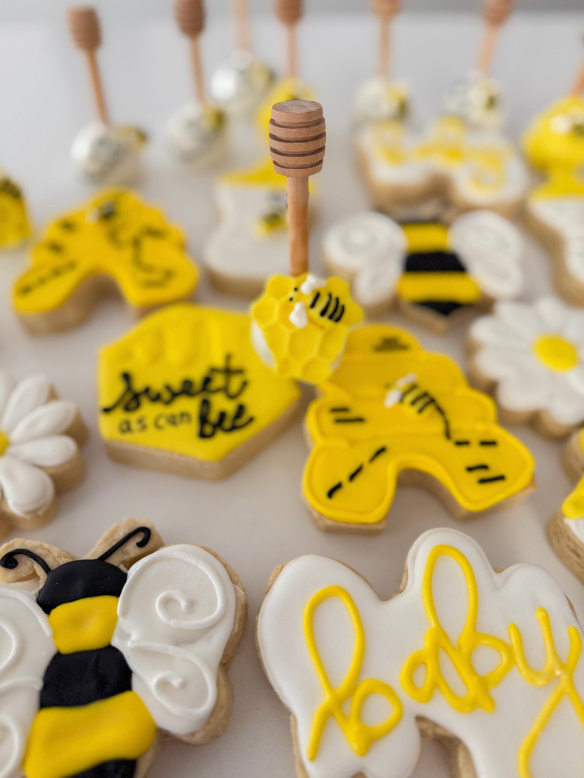 Sweet As Can Bee Sugar Cookies, baby shower cookies

