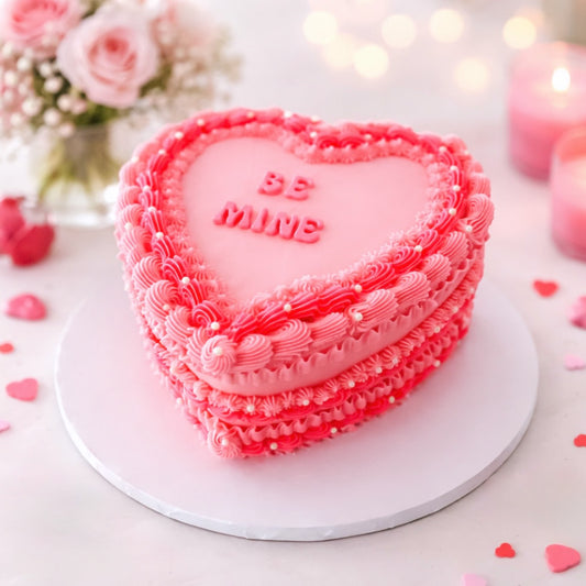 Be Mine Heart- Shaped Valentine Cake 💘