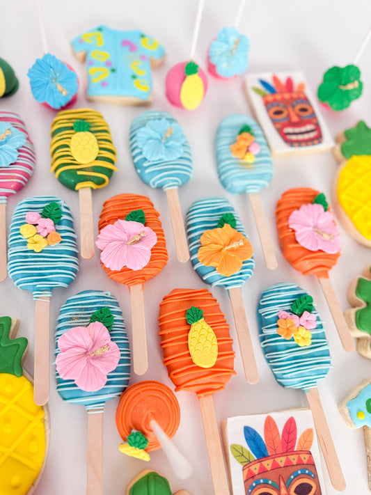 Aloha Hawaii Tropical Cake Popsicles🌺