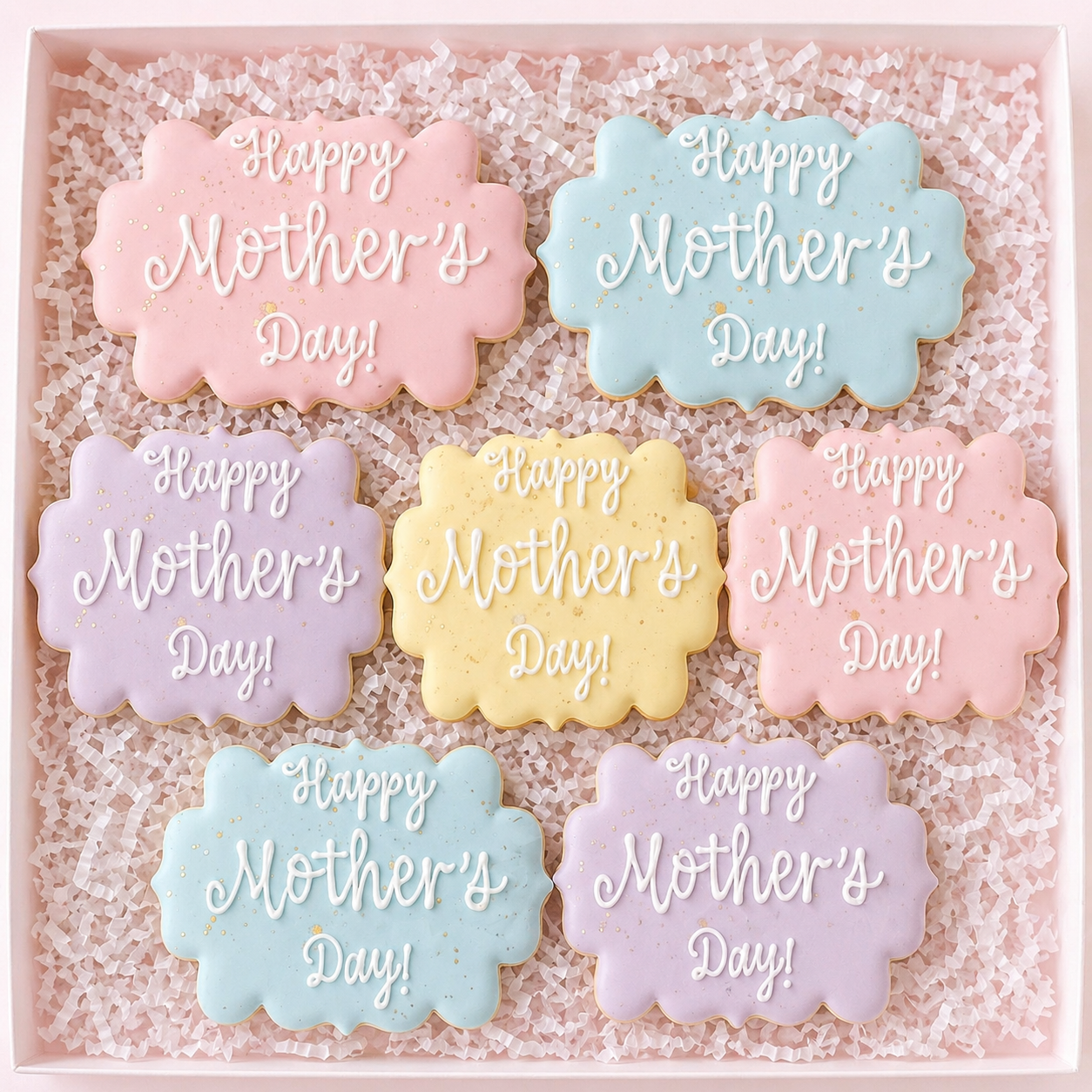 Happy Mother’s Day Sugar Cookies – 1 Dozen Handmade Decorated Royal Icing Cookies | Gift Box Set
