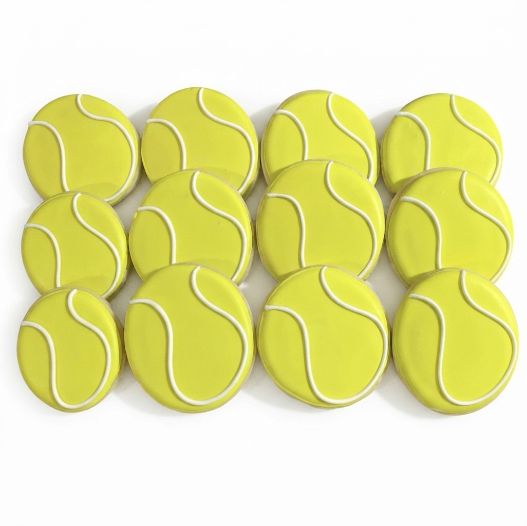 Tennis Ball Sugar Cookies | Custom Sport Themed Decorated Cookies