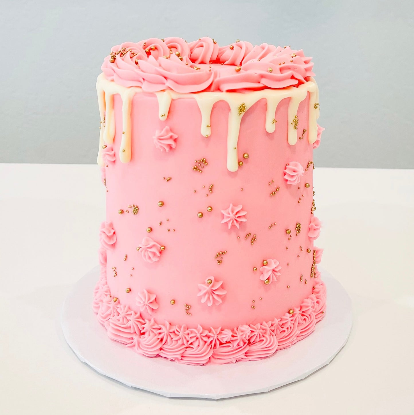 Strawberry Drip Birthday Cake