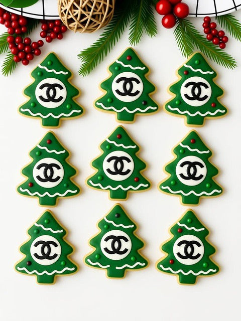 Custom Christmas Tree Logo Cookies 🎄