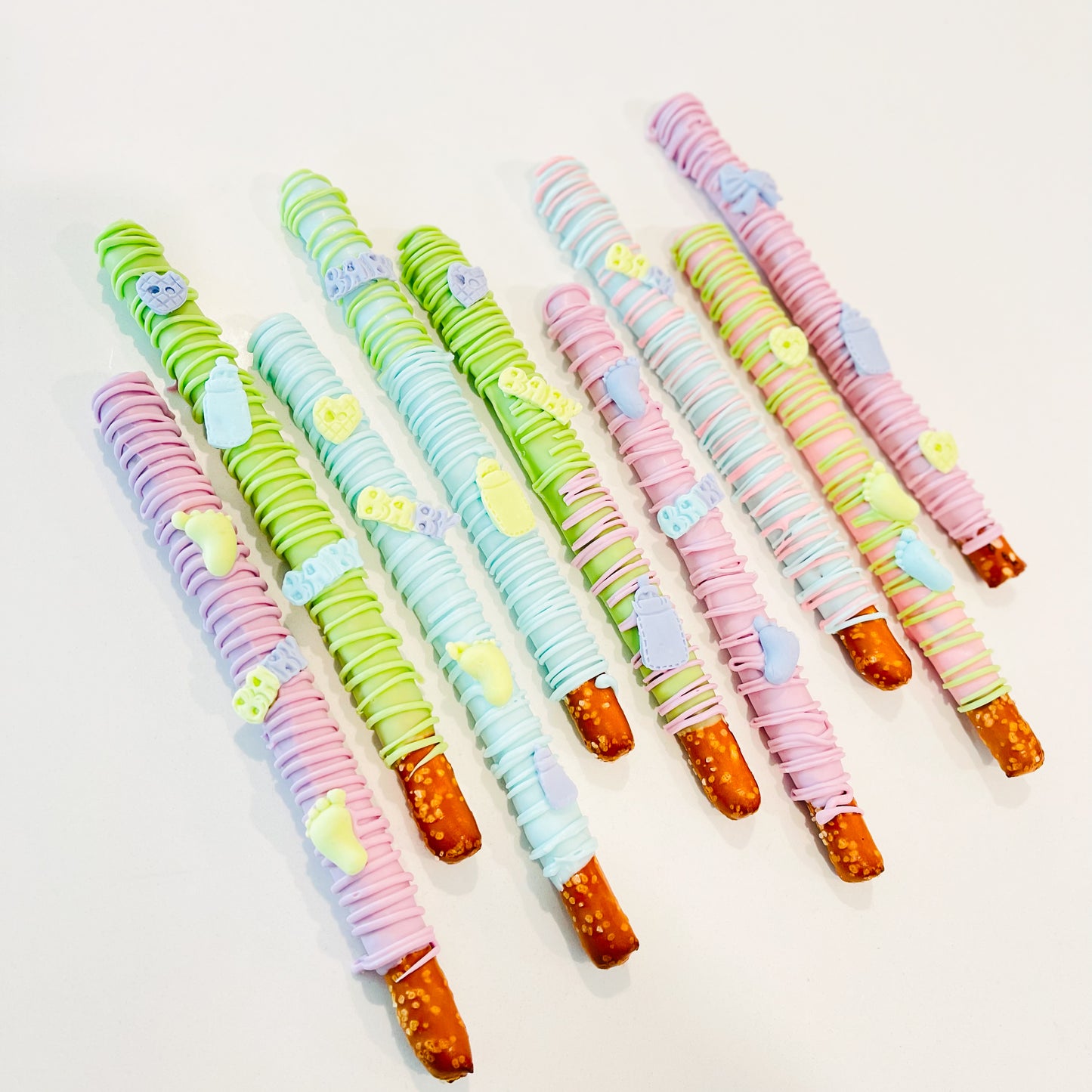 Baby Shower Chocolate-Covered Pretzels – 12 Count