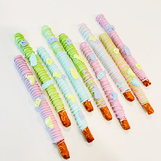 Baby Shower Chocolate-Covered Pretzels – 12 Count