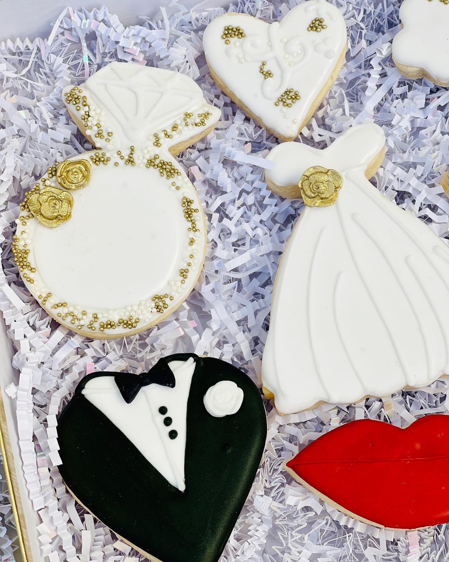 wedding sugar cookies, bridal shower cookies, she said yes