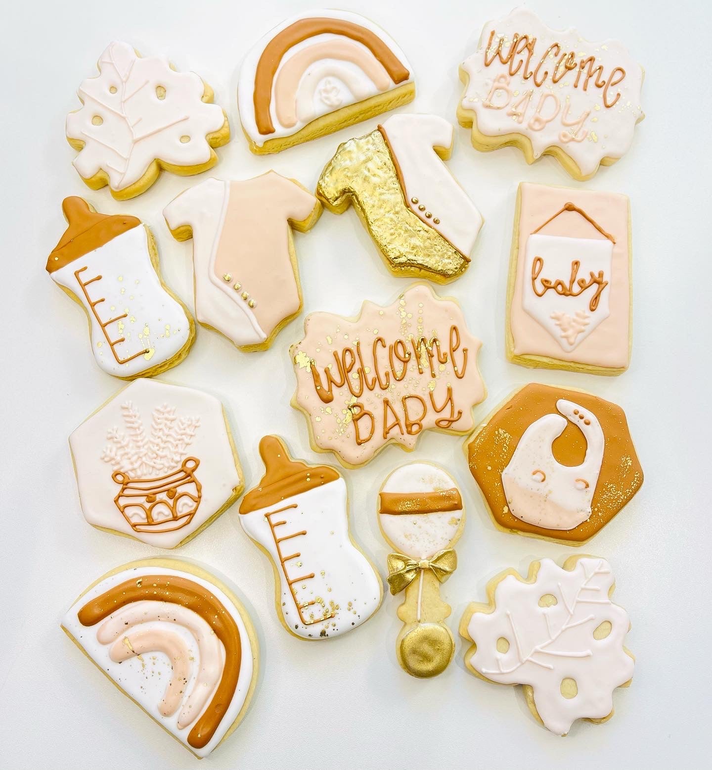 boho theme sugar cookies, baby shower cookies