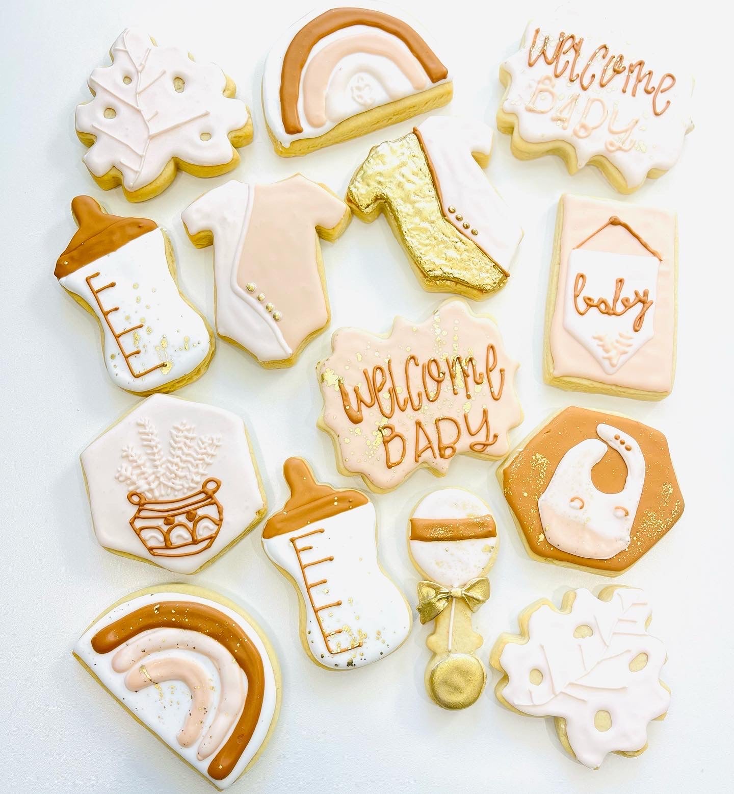 Boho Sugar Cookies, Neutral Boho Baby Shower Cookies