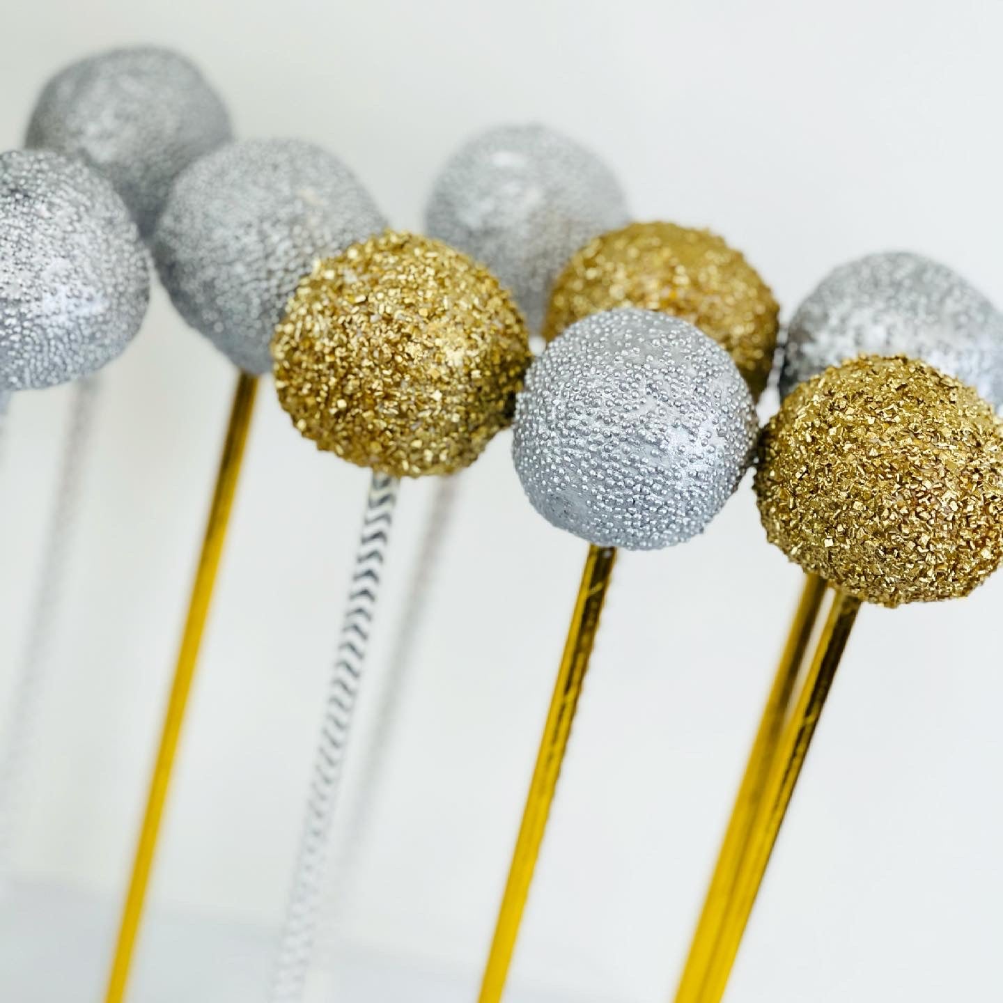 Sparkly Gold & Silver Cake Pops