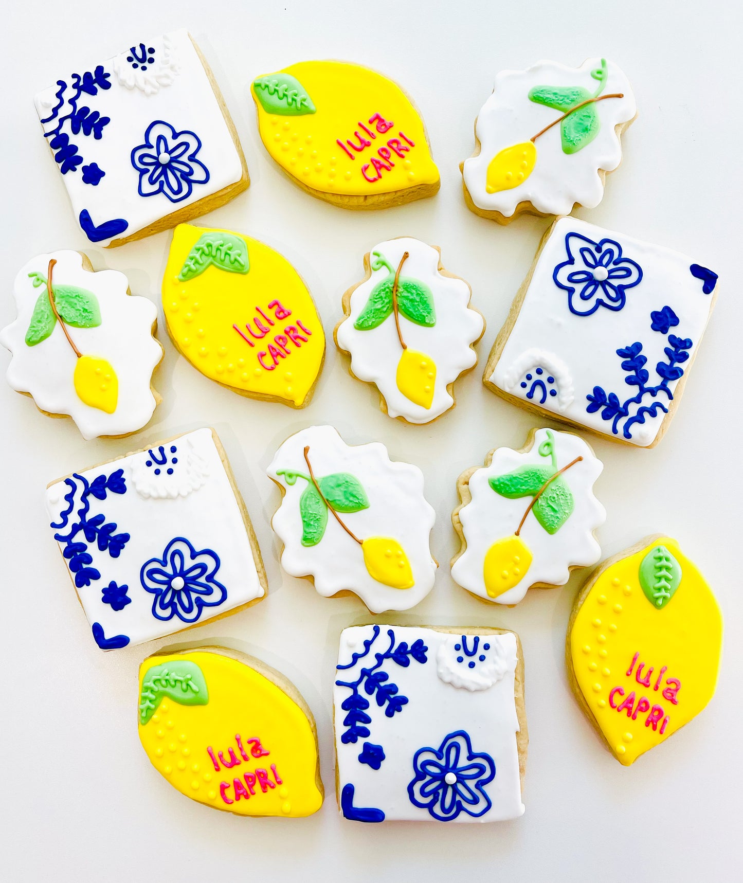 Lemon Capri Tiles Decorated Cookies