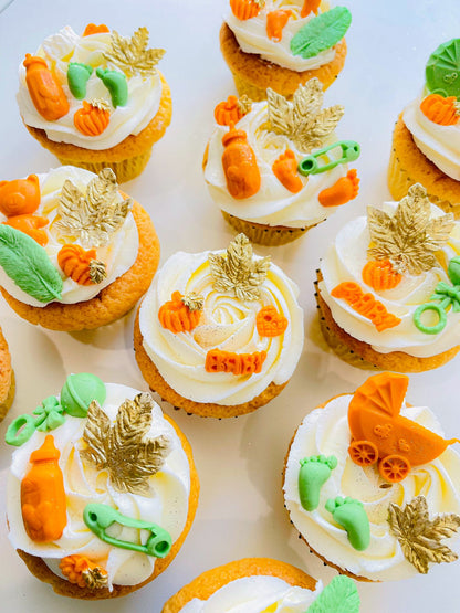 Fall Baby Shower Cupcakes