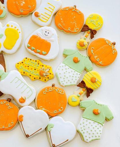 Little Pumpkin Baby Shower Sugar Cookies