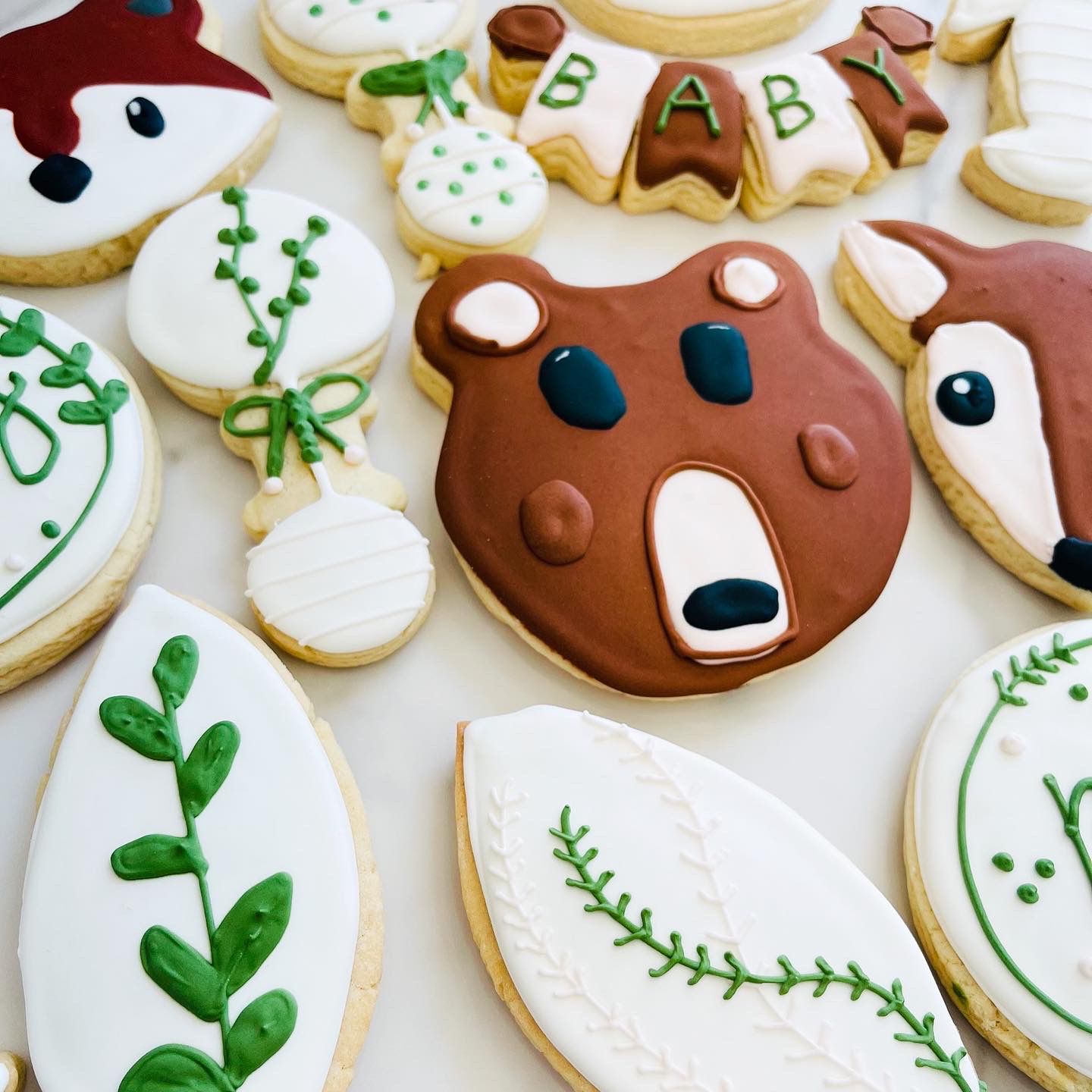 Woodland Baby shower cookies (2 Dozen Cookies)