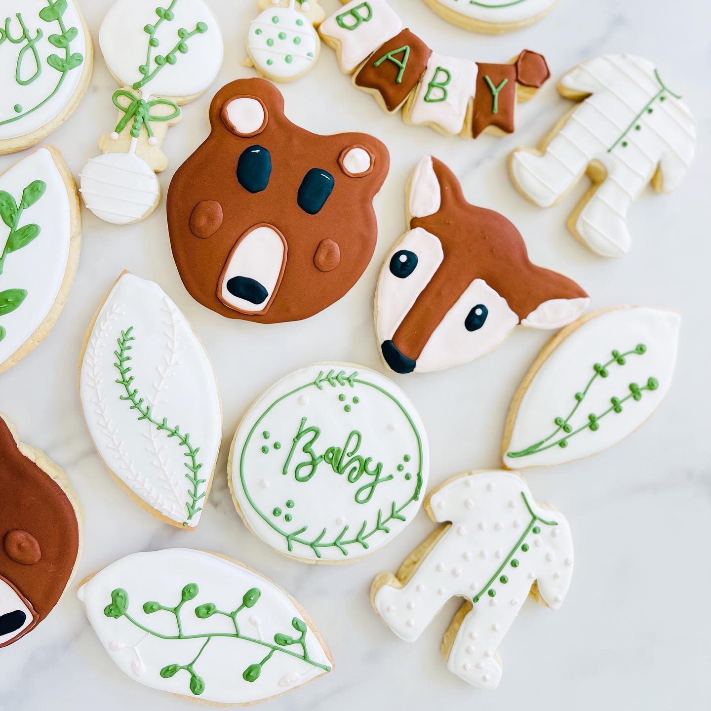 Woodland Baby shower cookies (2 Dozen Cookies)