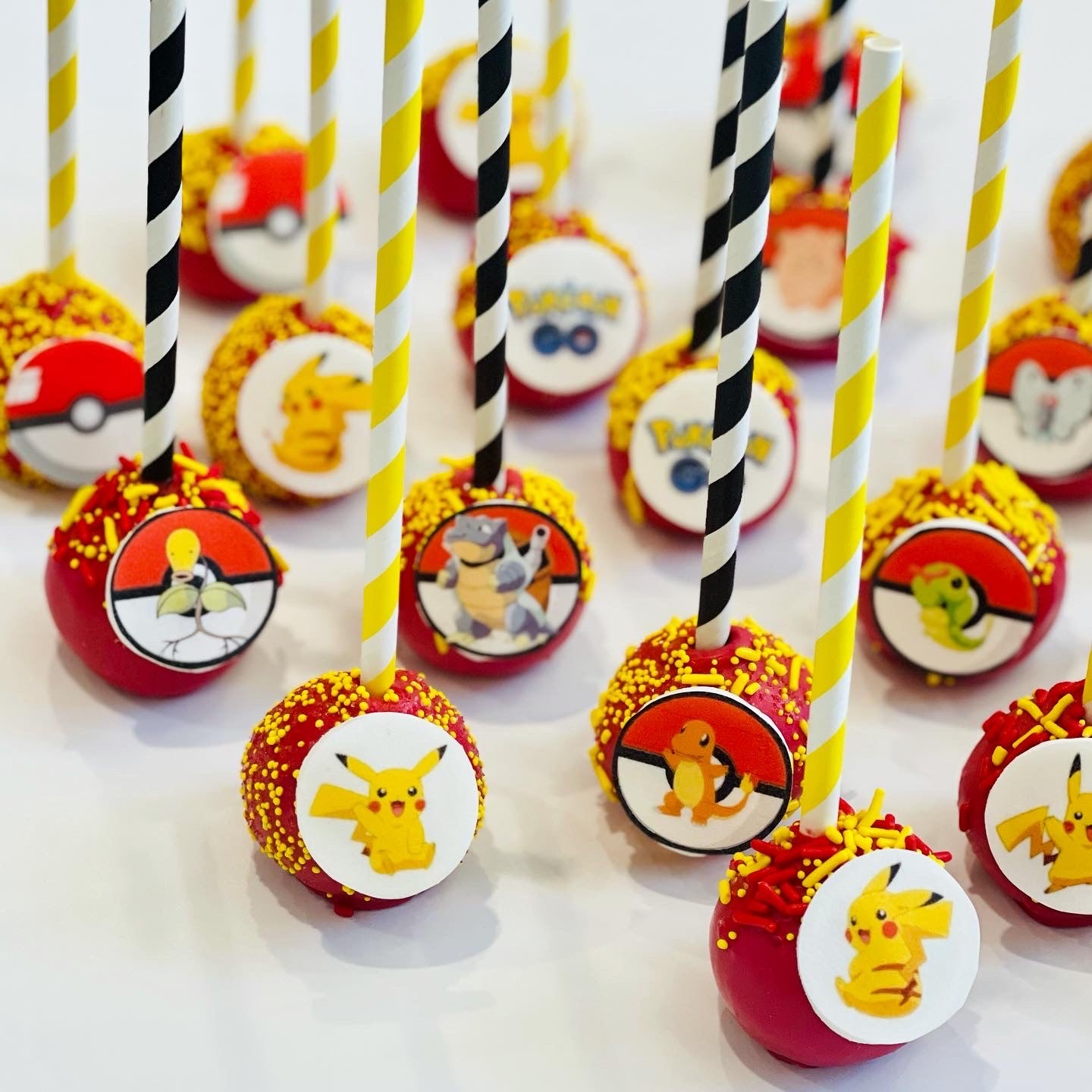 pokemon cake pops, birthday cake pops